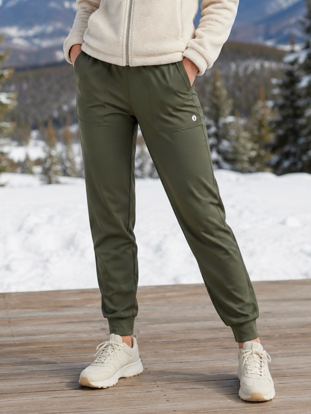 Outdoors Joggers Size L Woman’s Fleece Lined High Rise Pull On